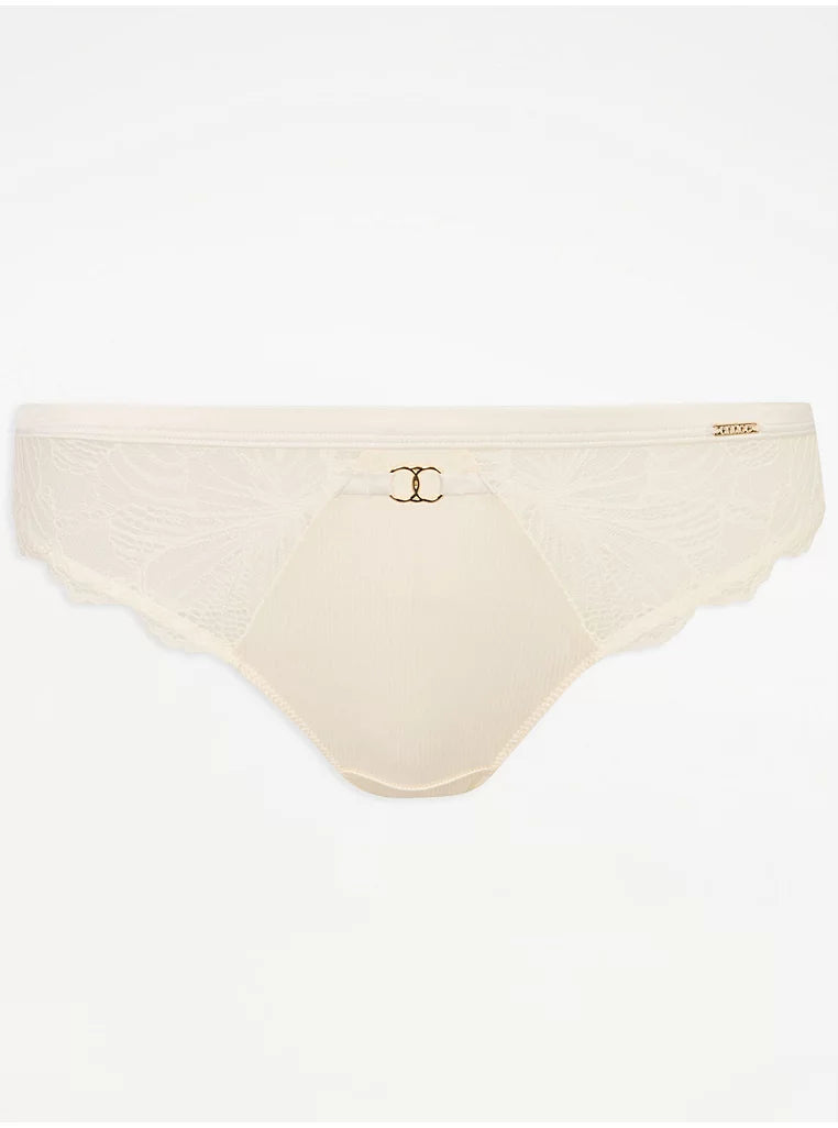 Seductive pink satin floral embroidered briefs